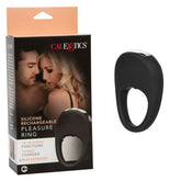 CalExotics Silicone Rechargeable Pleasure Ring Black with 12 Intense Vibration Functions Waterproof Cock Rings Vibrating